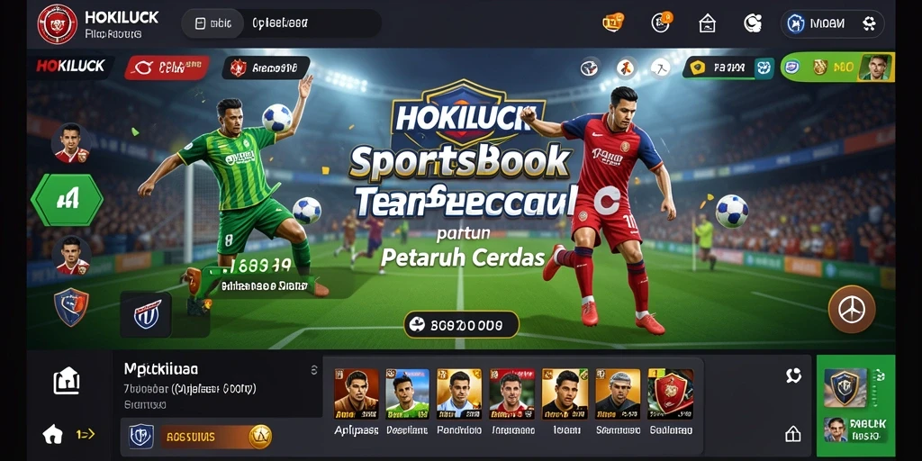 Tampilan utama HOKILUCK menampilkan berbagai opsi taruhan olahraga.