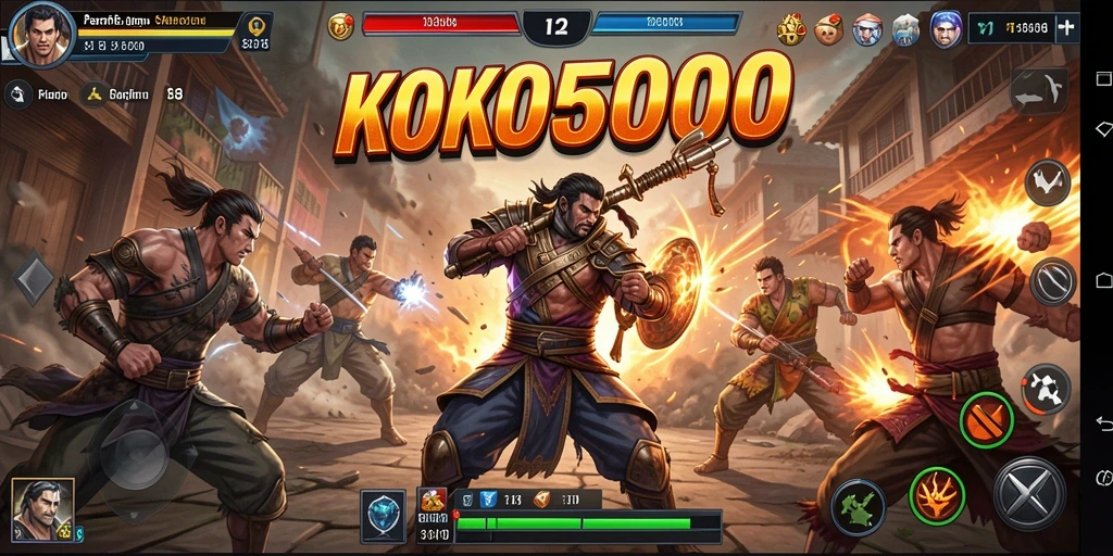 Menggambarkan aksi pertarungan seru dalam KOKO5000.