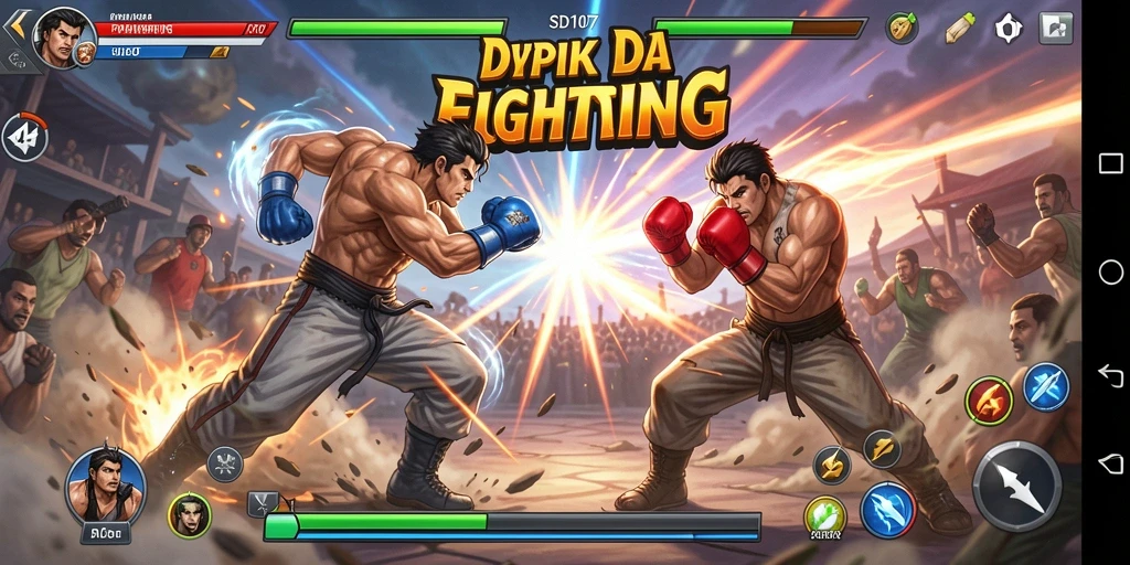 Gameplay menegangkan dalam arena pertarungan SD107.