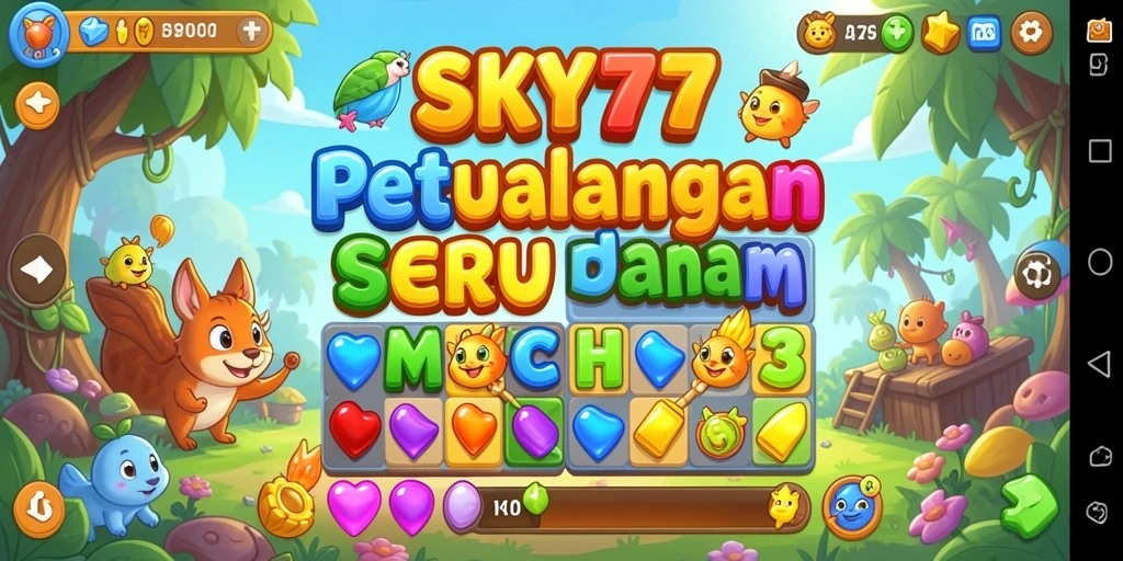 Tampilan gameplay <strong>SKY77</strong> dengan berbagai tantangan Match-3 yang seru.